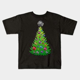 Colorful 1970s Disco Ornament Christmas Tree Kids T-Shirt